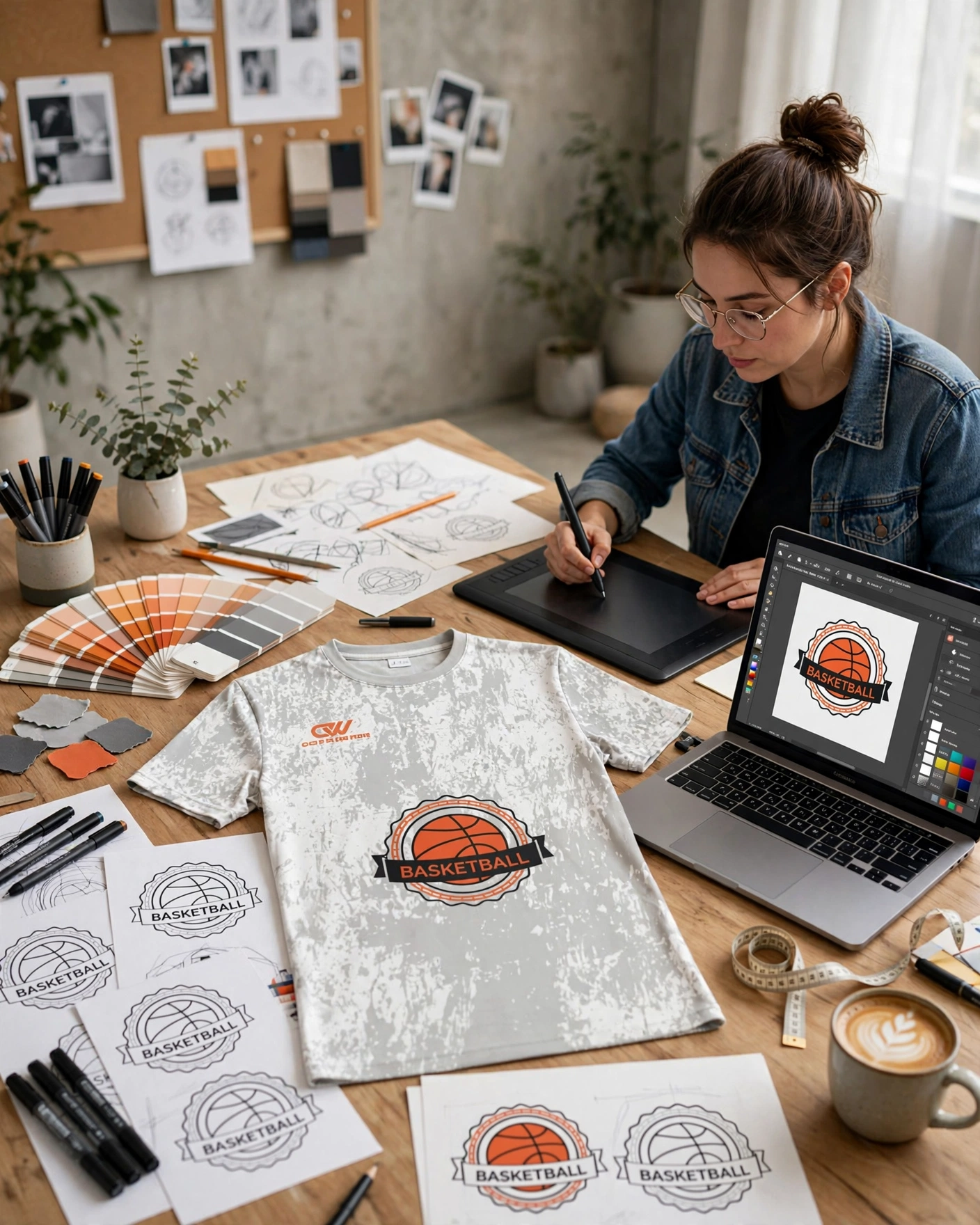 Design studio submitting vector logos color codes basketball shirt