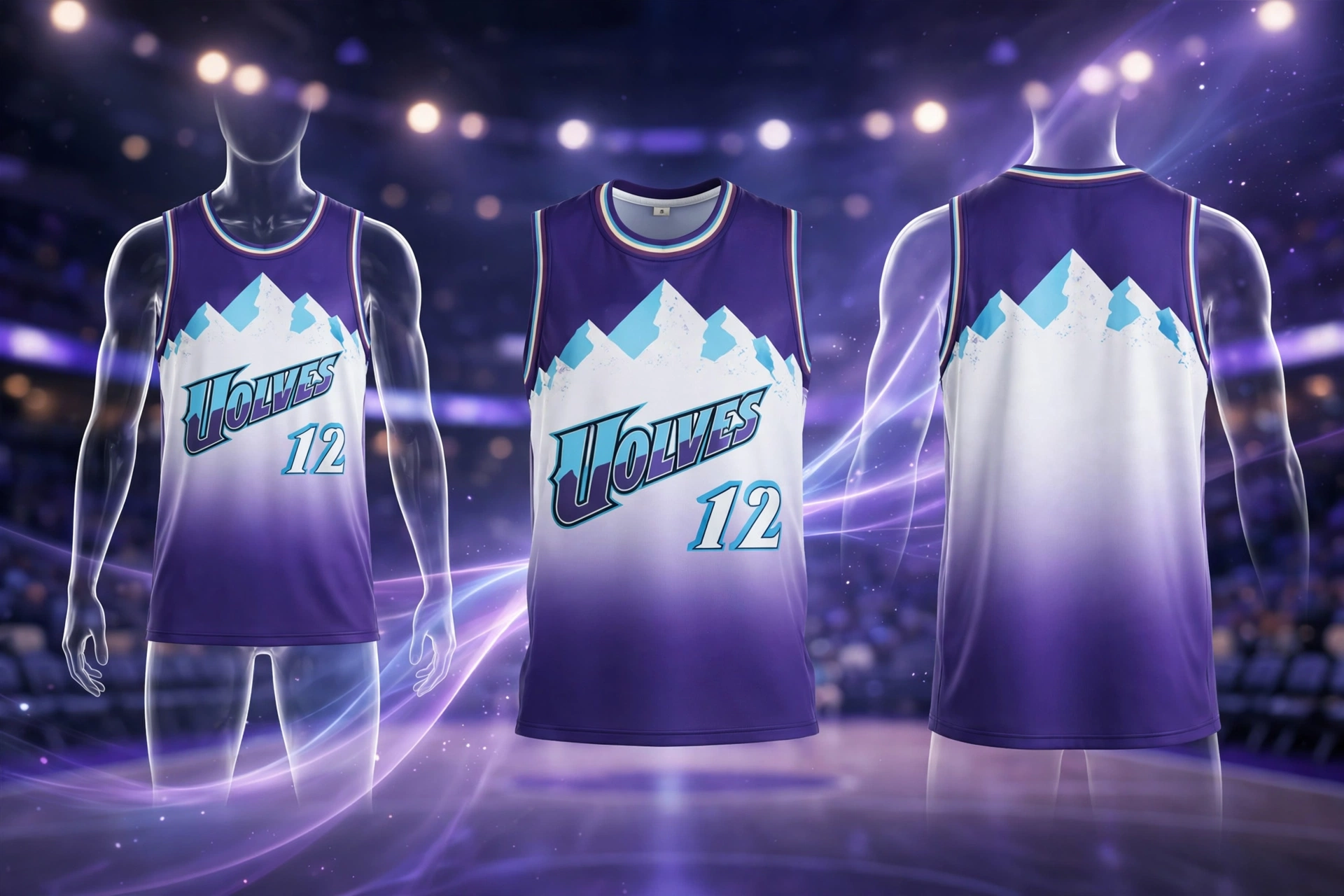 Purple WOLVES 12 mountain jersey granular sizing flexibility