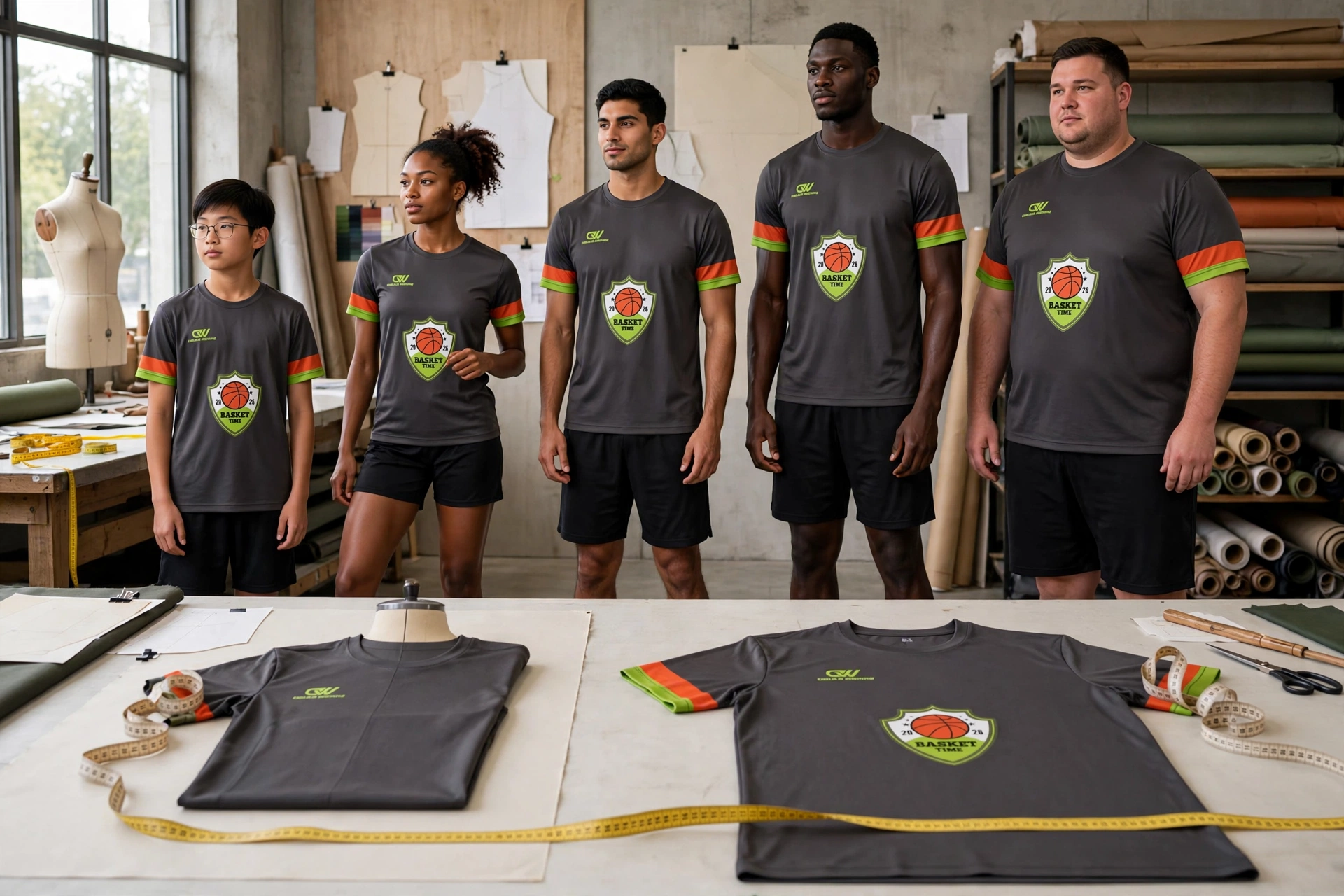 Gray Basket Time shirts Youth to 6XL diverse athlete sizing Pro-Fit Standard-Fit