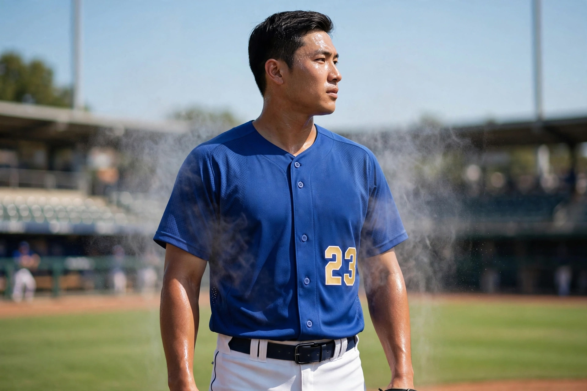 Royal blue baseball jersey 23 moisture-regulation dry-fit hot summer game