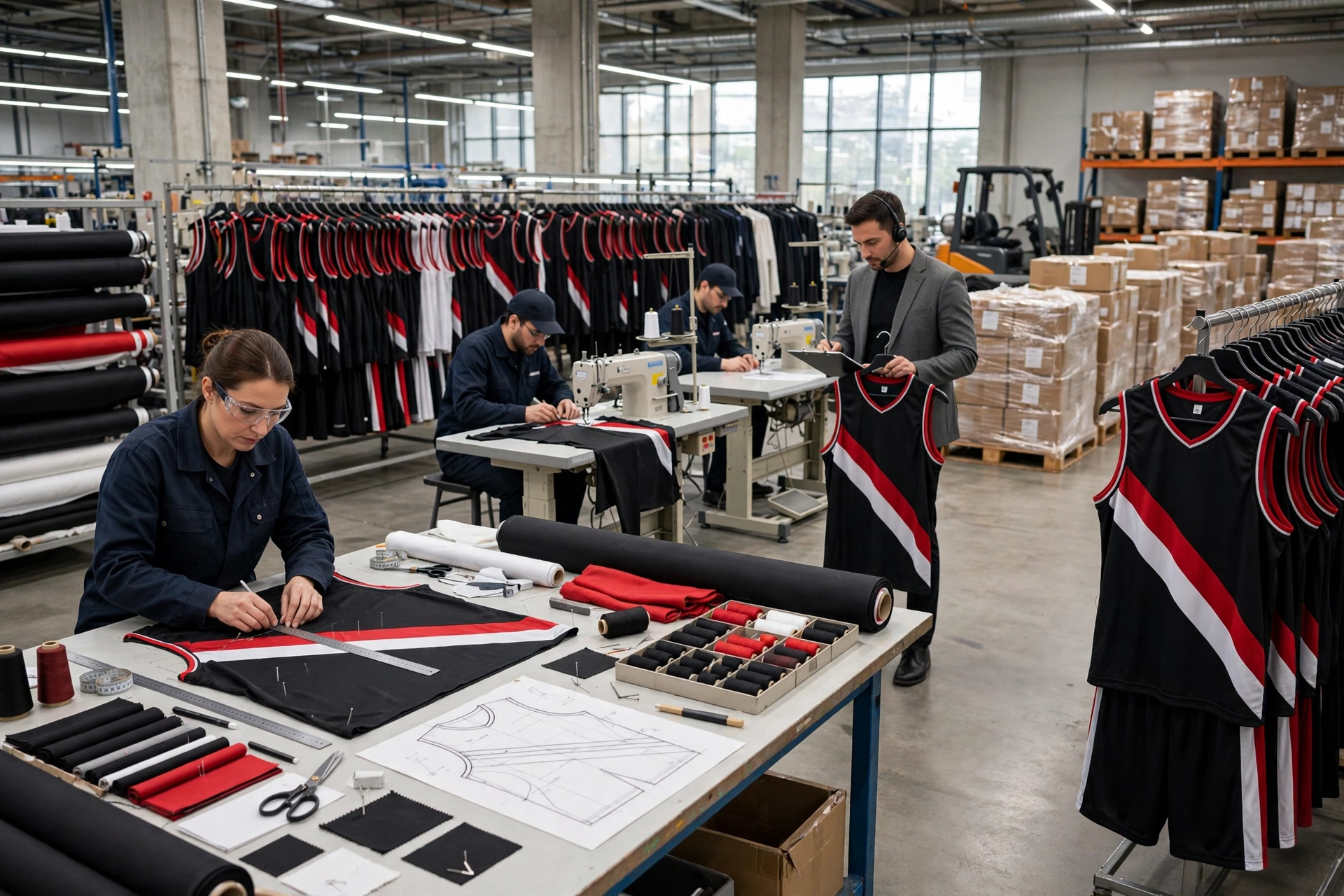 Direct factory partnership black red white slash jersey