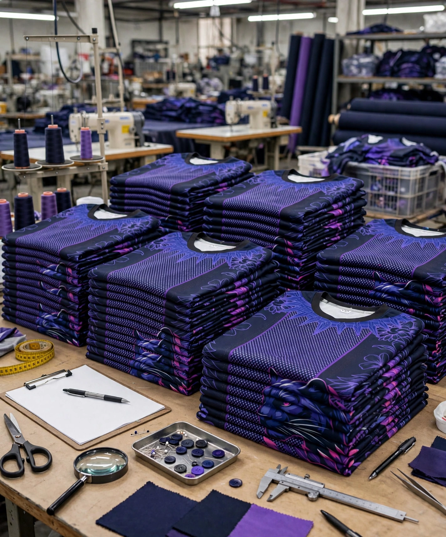 Purple jerseys factory stacks