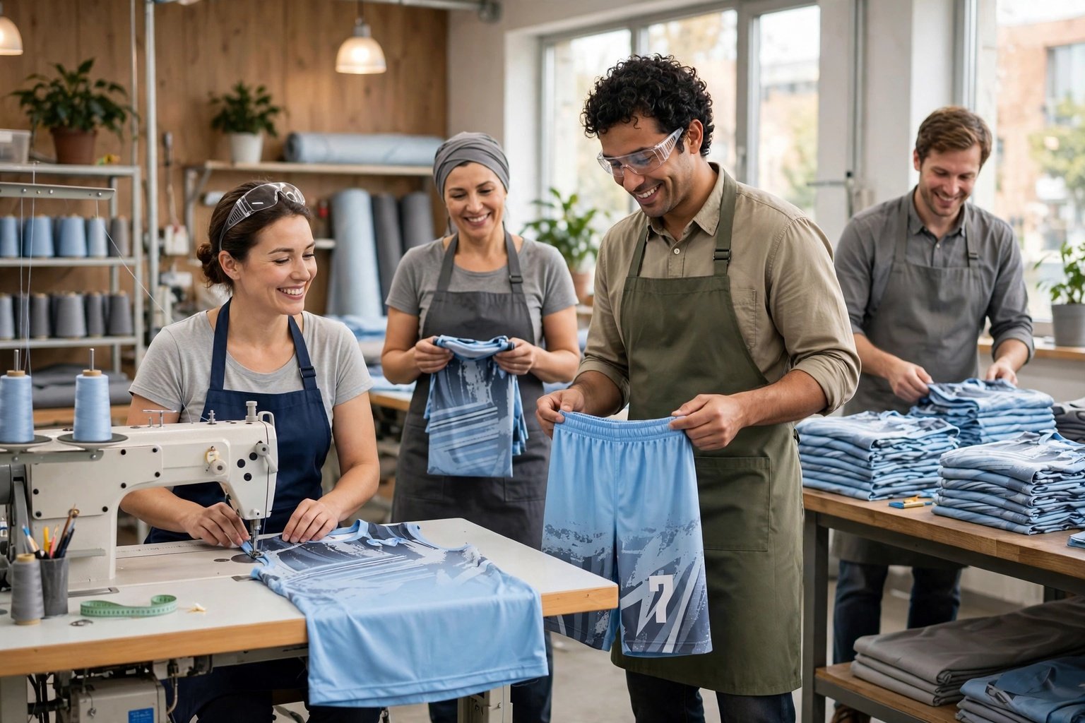 Ethical labor standards safe working conditions fair wages for master tailors and quality control specialists upholding international labor standards - Deuka Wear Rams 7 custom kit production