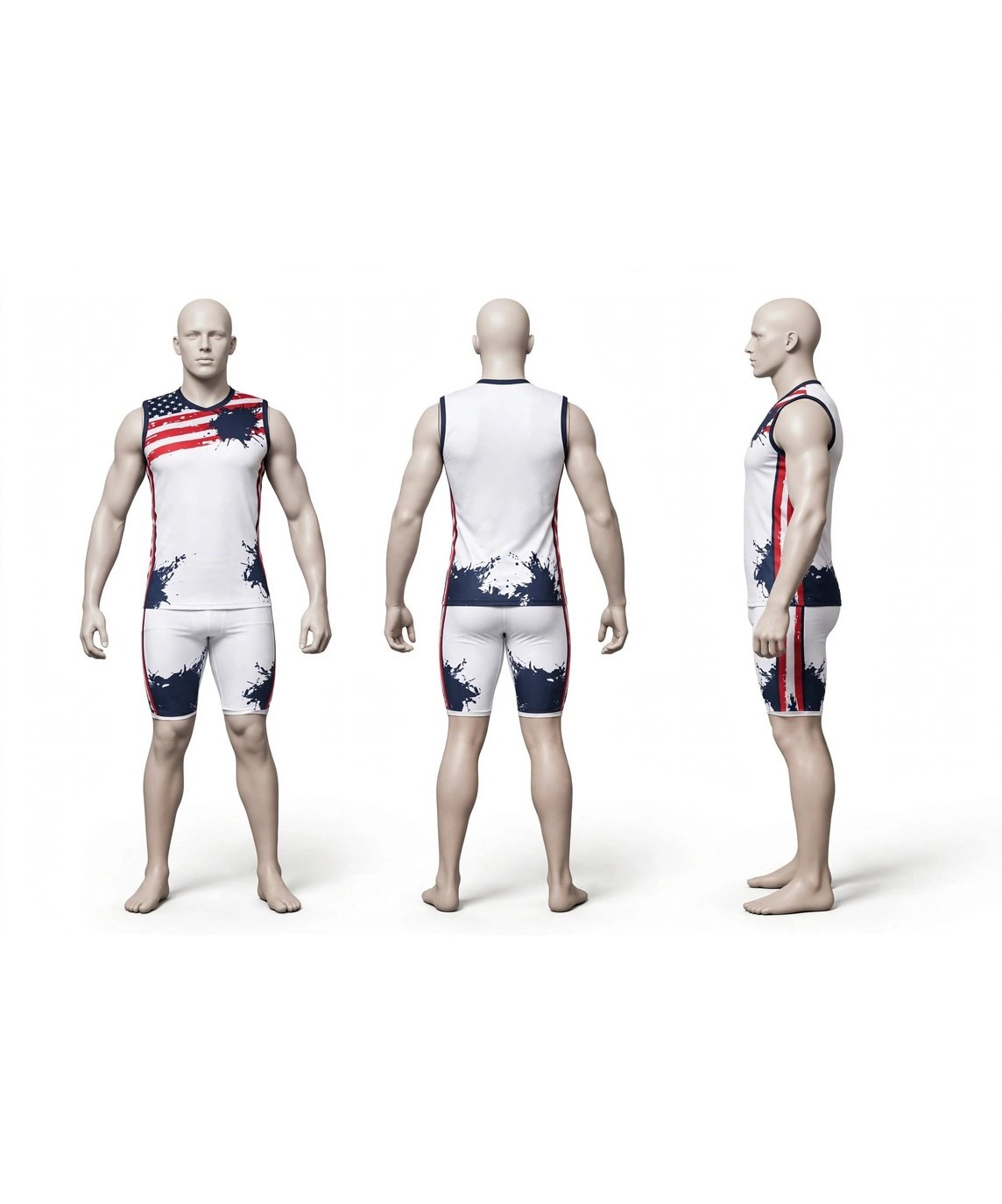 Custom 7 on 7 kits digital mockup approval with front, back and side views - Deuka Wear